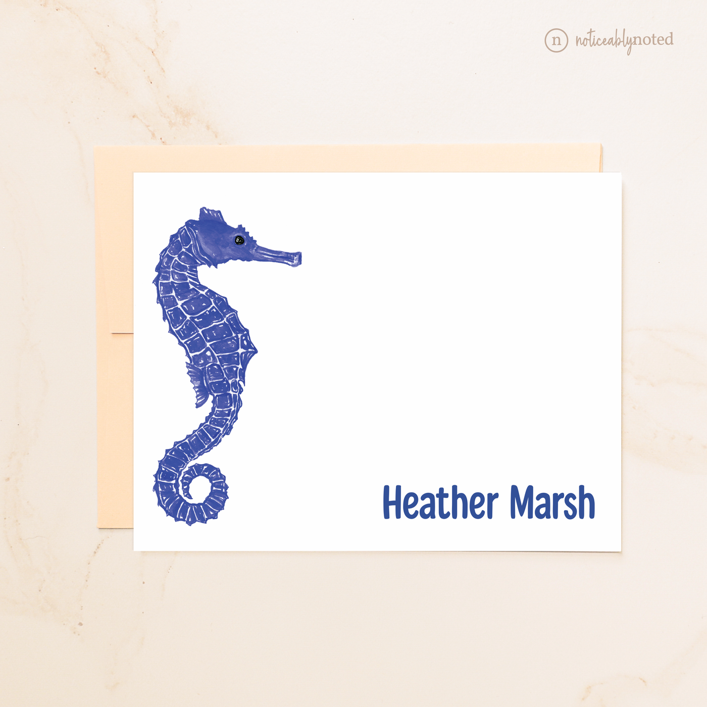Seahorse Personalized Flat Cards