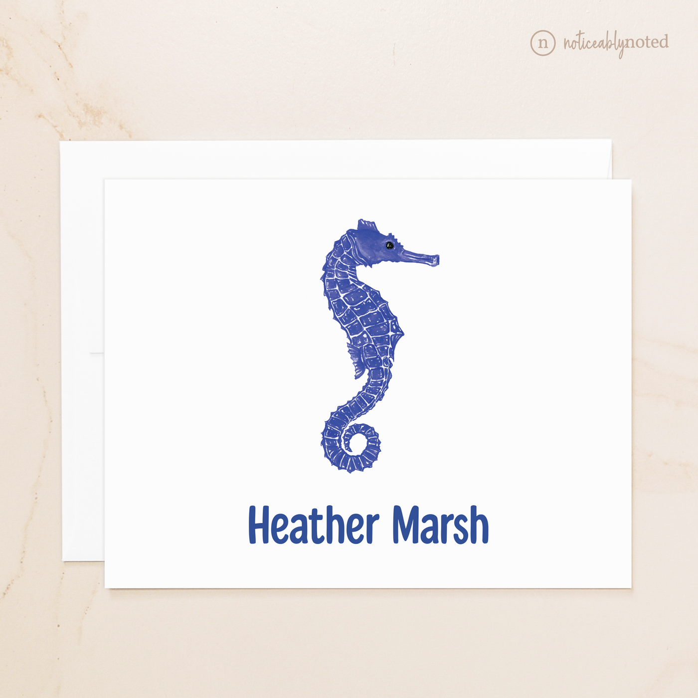 Seahorse Personalized Folded Cards