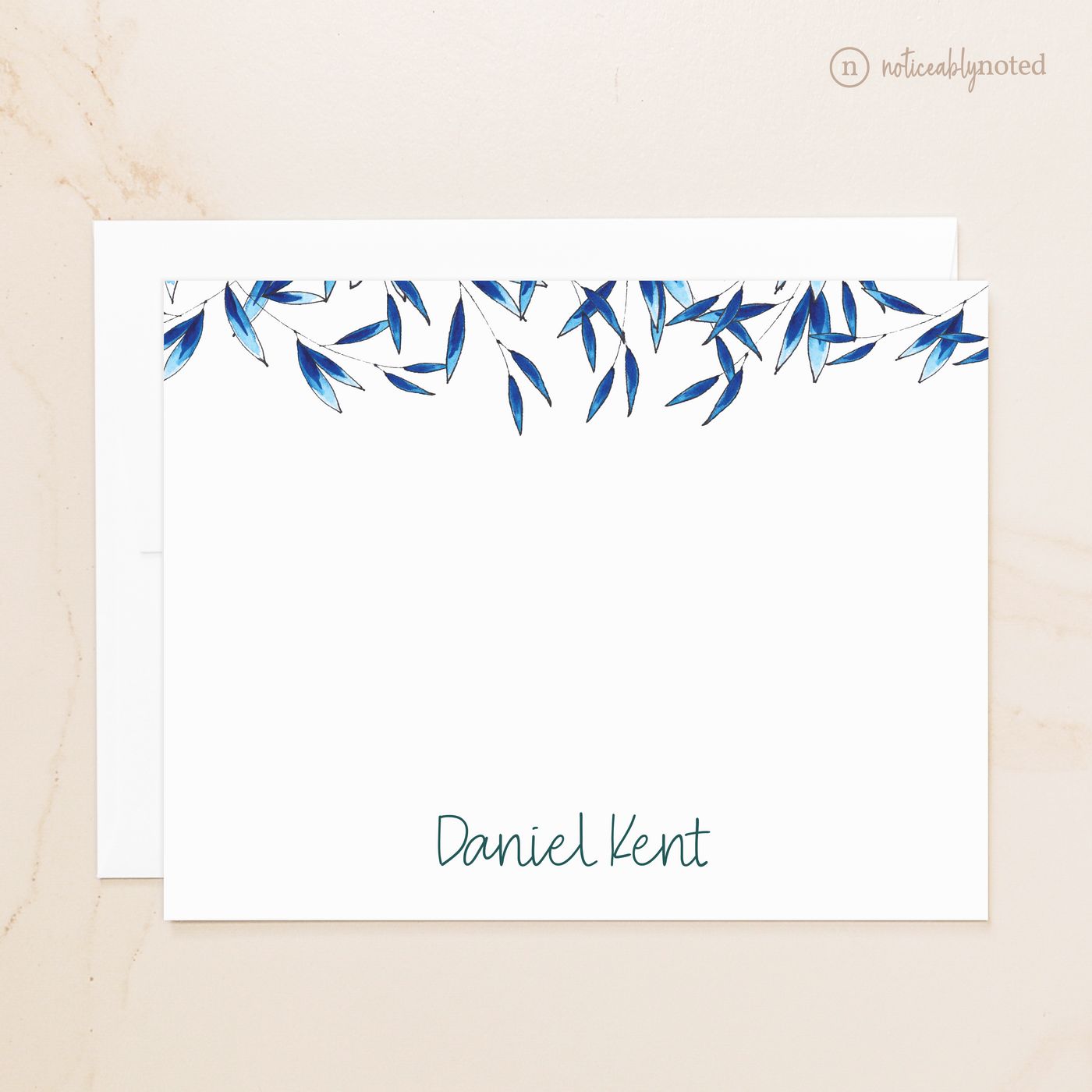 Sea Leaves Personalized Flat Cards