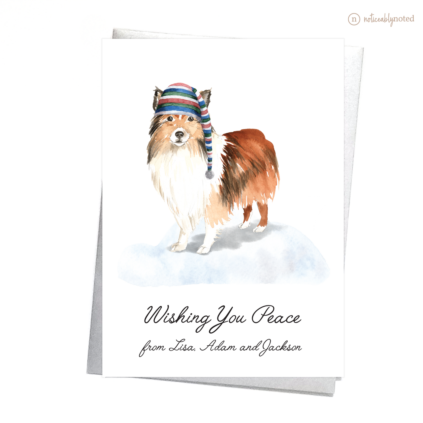 Shetland Sheepdog Christmas Card | Noticeably Noted