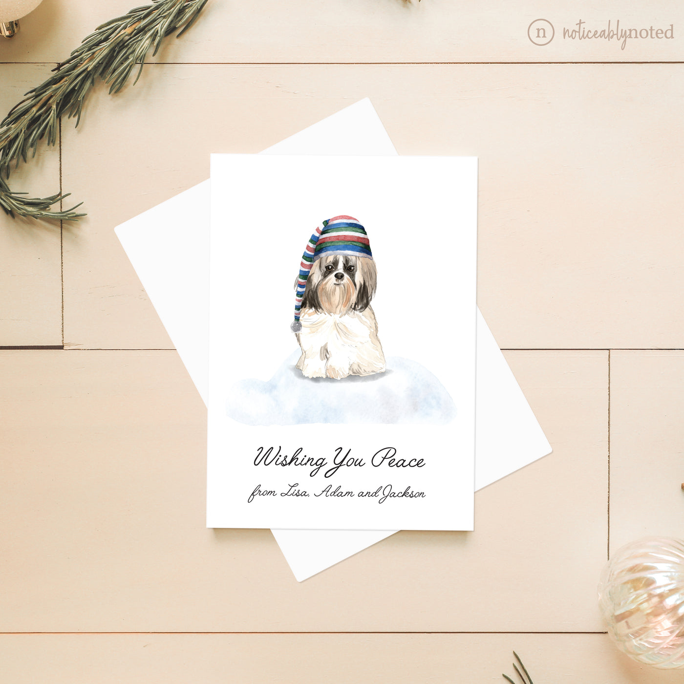Shih Tzu Holiday Card | Noticeably Noted