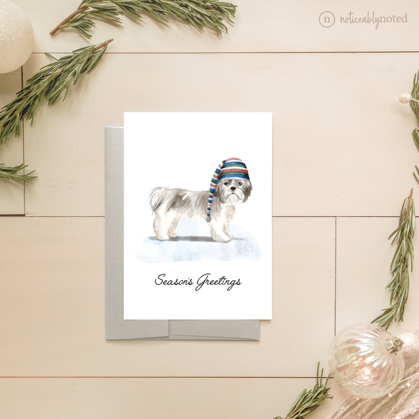 Shih Tzu Christmas Card | Noticeably Noted