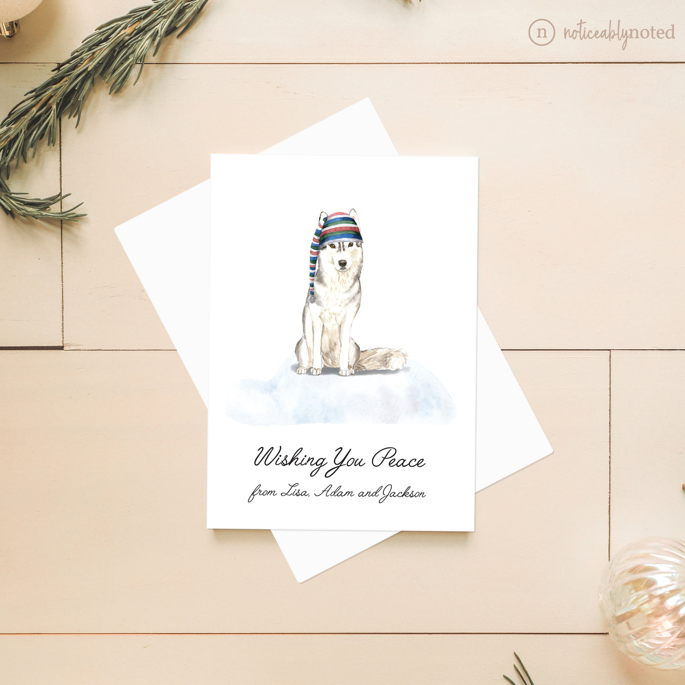 Siberian Husky Holiday Greeting Cards | Noticeably Noted