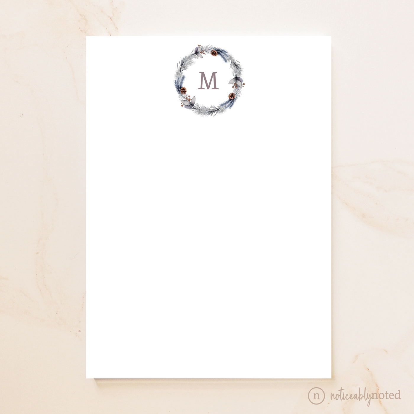 Personalized Christmas Monogram Notepad | Noticeably Noted