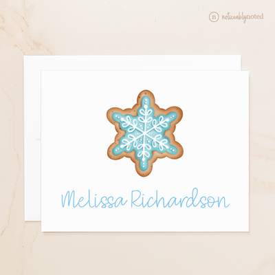 Snowflake Cookie Personalized Folded Note Cards