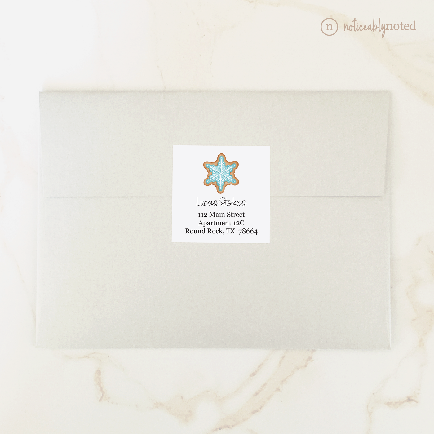 Snowflake Cookie Square Address Labels