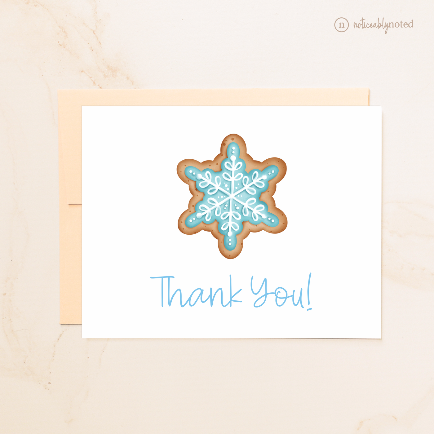 Snowflake Cookie Folded Thank You Cards | Noticeably Noted