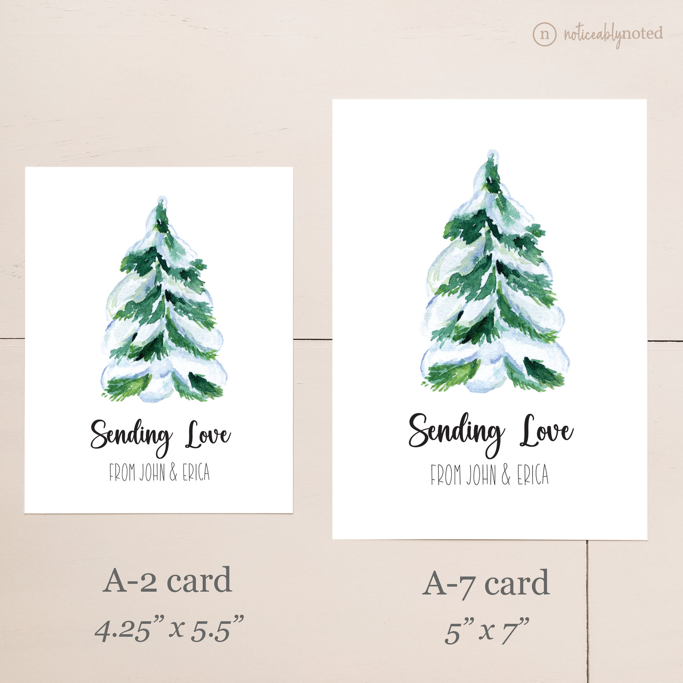 Size Comparison -Christmas Card | Noticeably Noted