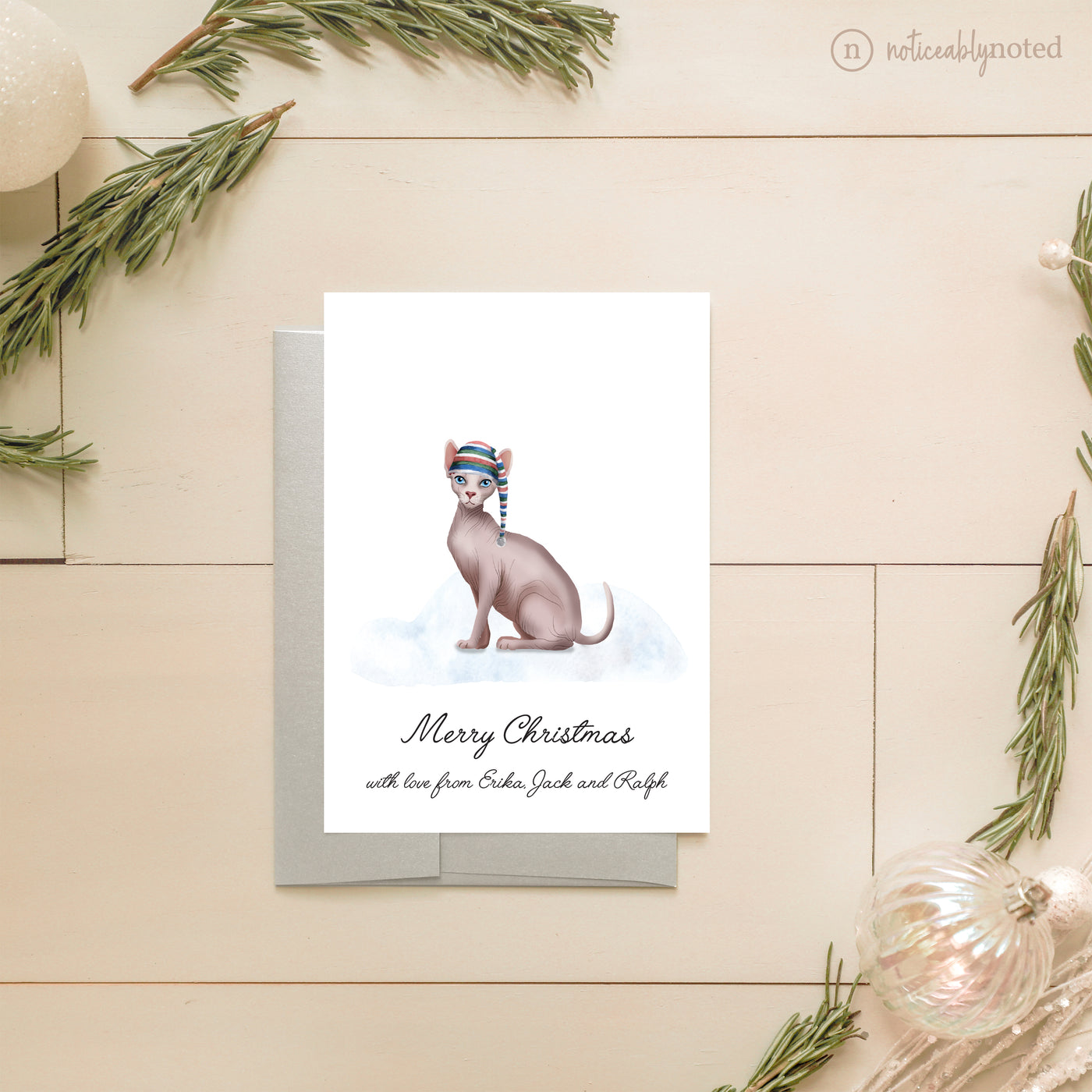 Sphynx Christmas Card | Noticeably Noted