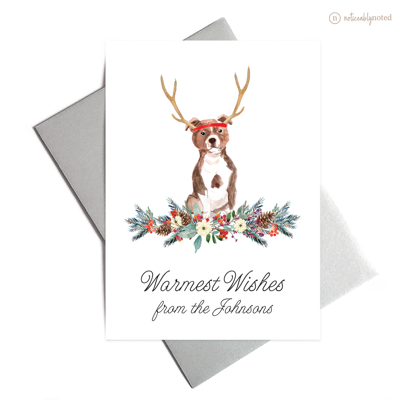 Staffordshire Bull Terrier Holiday Greeting Cards | Noticeably Noted