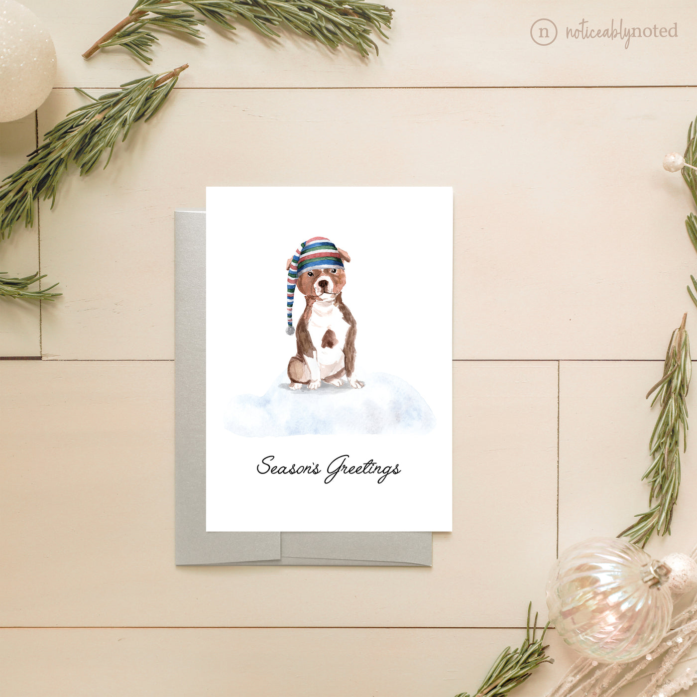 Staffordshire Bull Terrier Holiday Card | Noticeably Noted