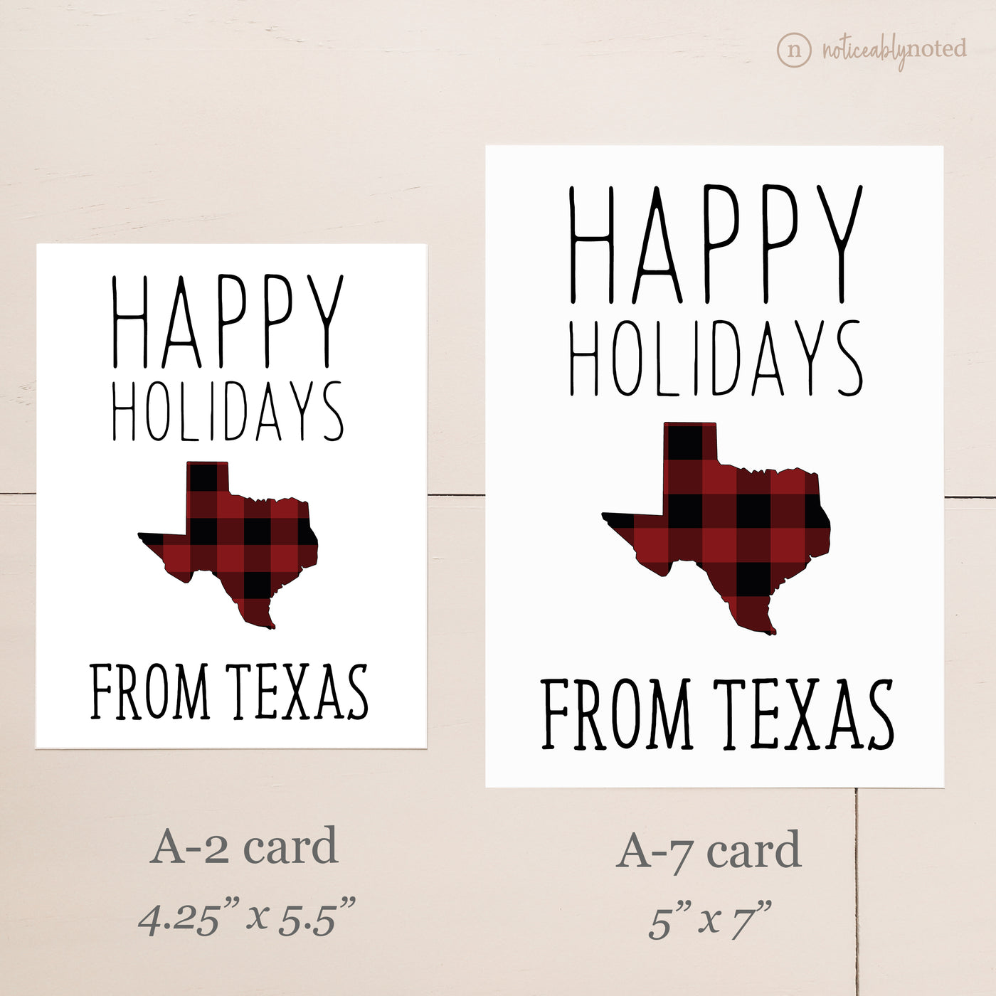 Texas Holiday Card - Card Size Comparison | Noticeably Noted