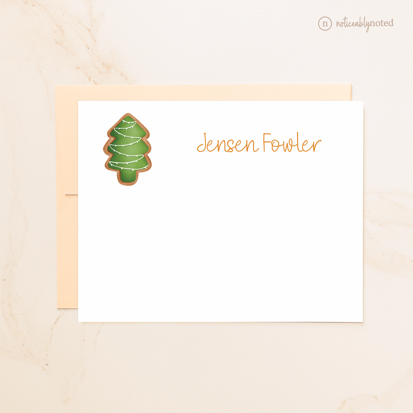Tree Cookie Personalized Flat Cards
