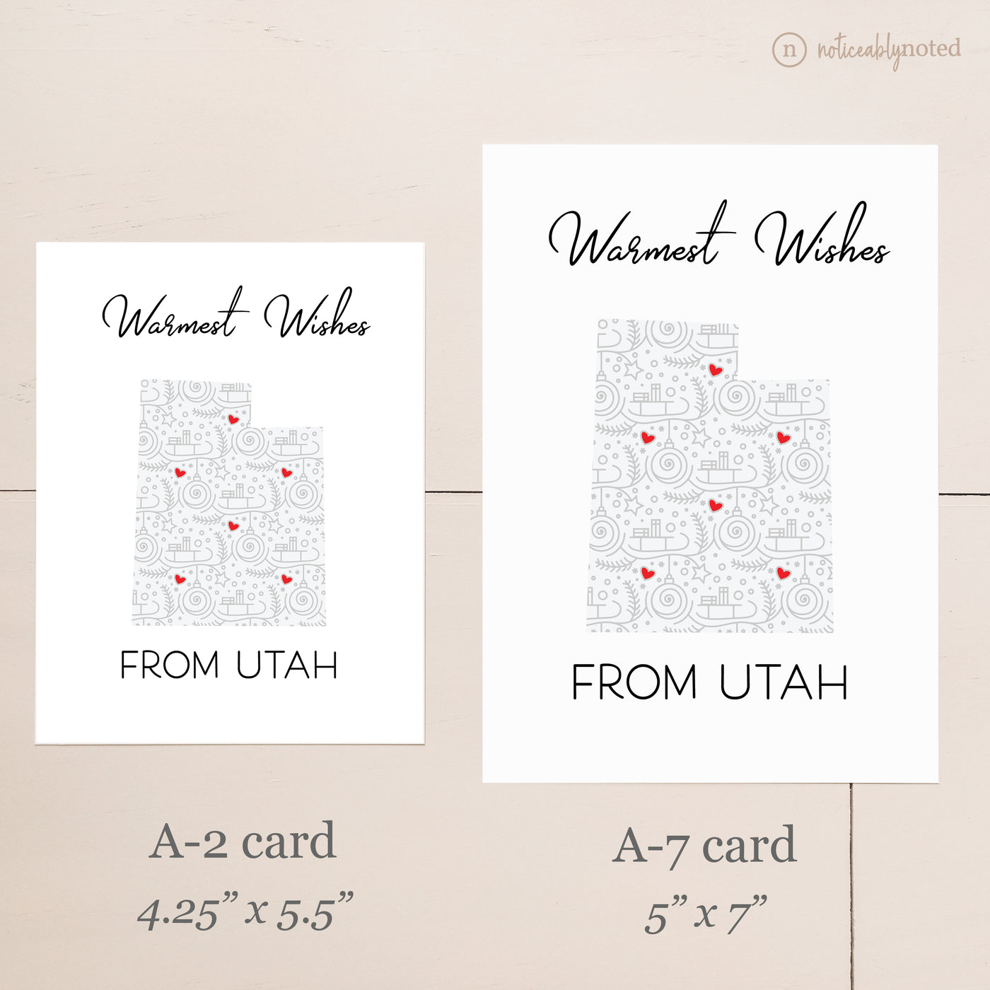 Utah Christmas Card - Card Size Comparison | Noticeably Noted