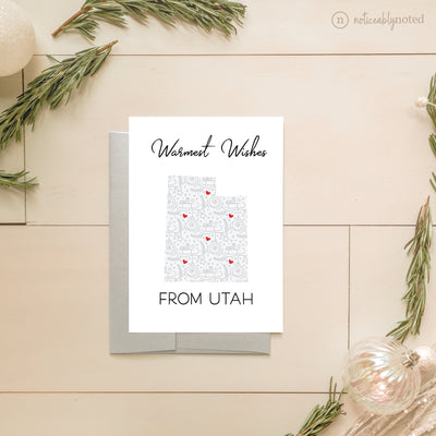 Utah Christmas Card - Warmest Wishes | Noticeably Noted
