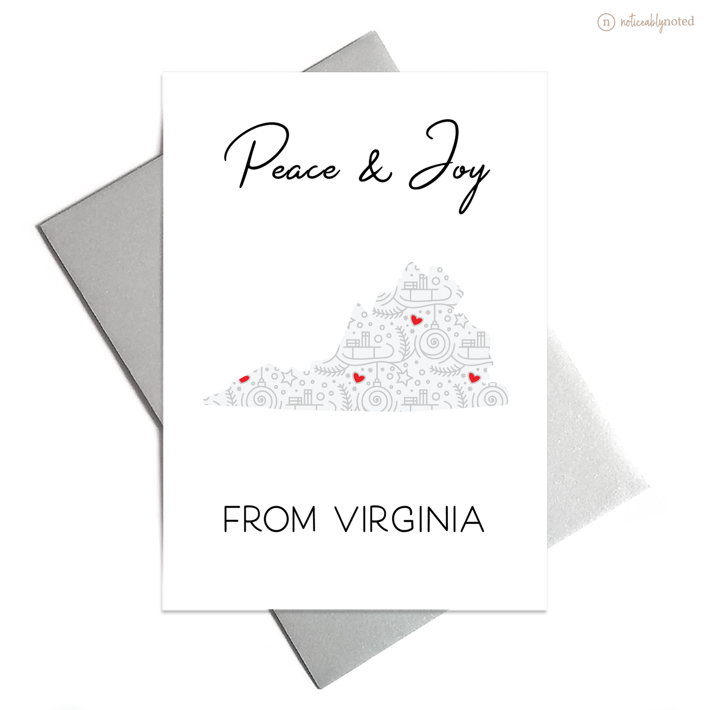 Virginia Christmas Card - Peace & Joy | Noticeably Noted