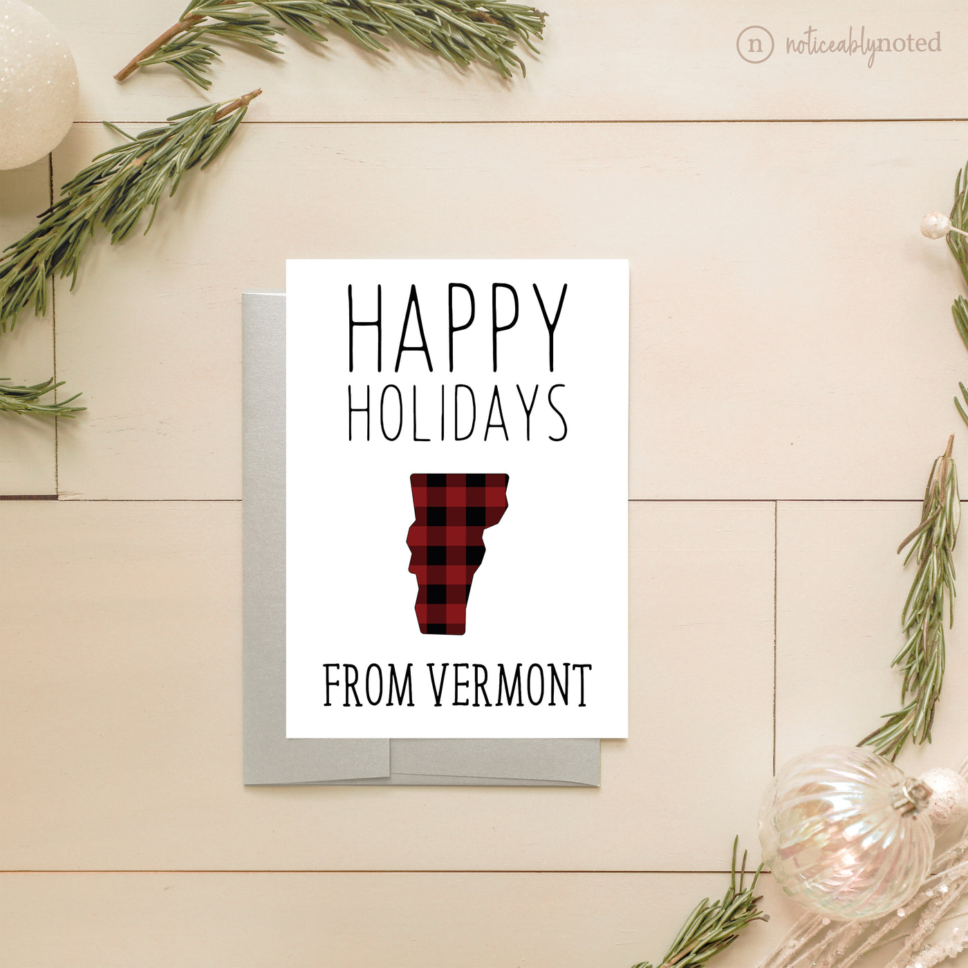 Vermont Holiday Card - Happy Holidays | Noticeably Noted
