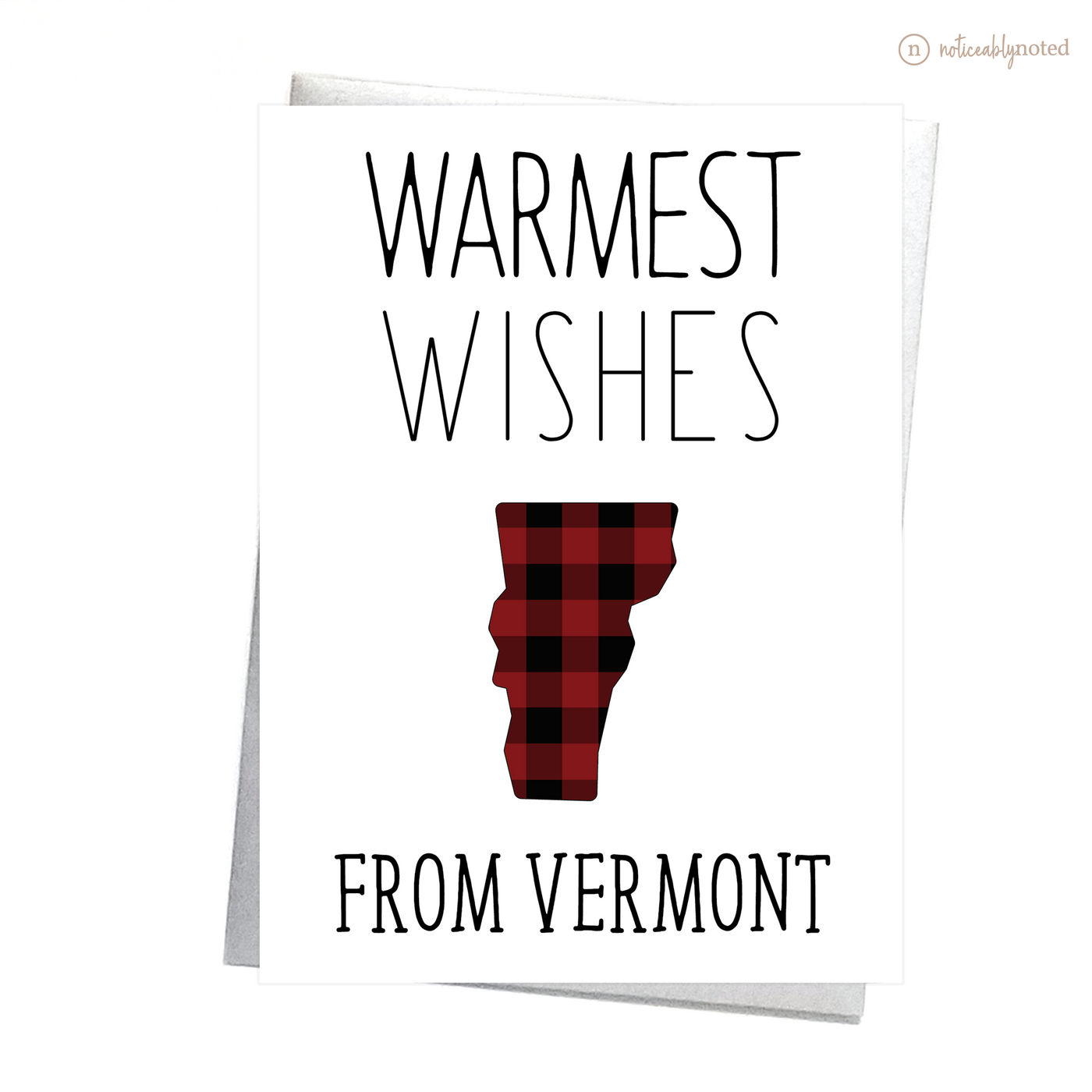 Vermont Holiday Card - Warmest Wishes | Noticeably Noted