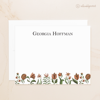 Vintage Floral Personalized Flat Cards
