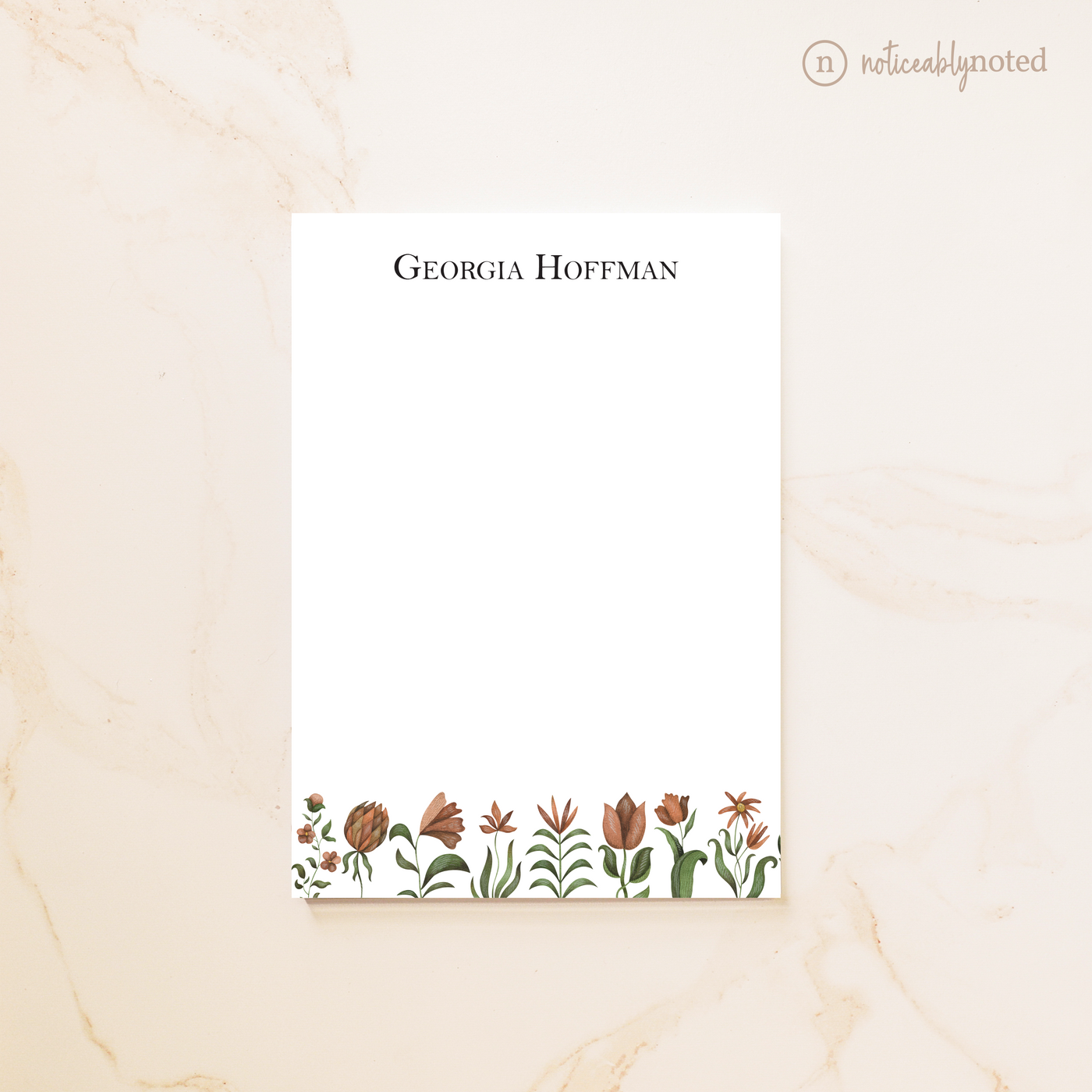 Vintage Floral Personalized Notepad