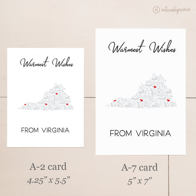 Virginia Christmas Card - Card Size Comparison | Noticeably Noted