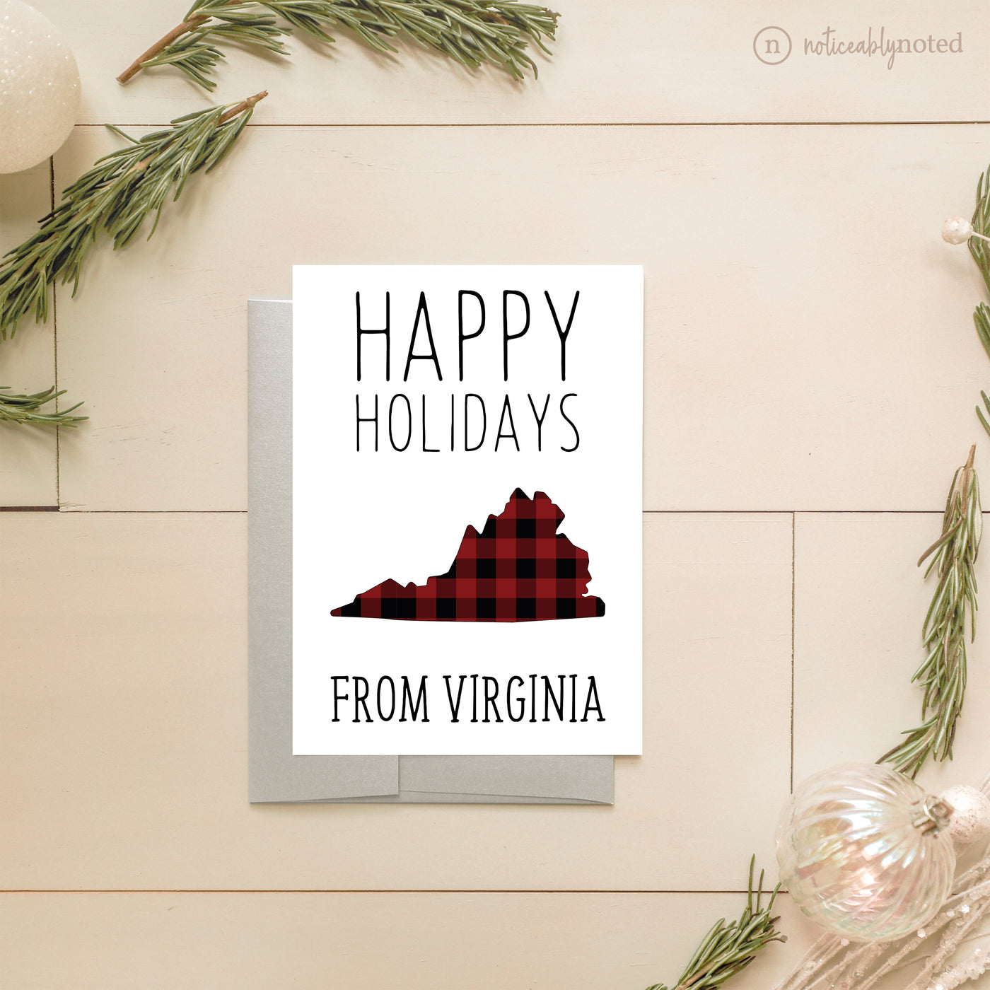 Virginia Holiday Card - Happy Holidays | Noticeably Noted