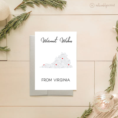 Virginia Christmas Card - Warmest Wishes | Noticeably Noted