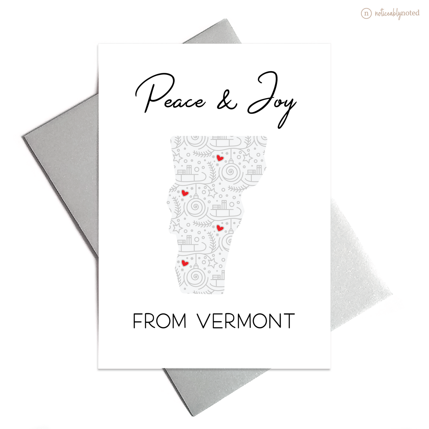 Vermont Christmas Card - Peace & Joy | Noticeably Noted