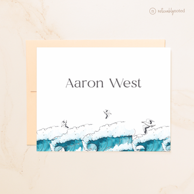 Waves Personalized Folded Cards