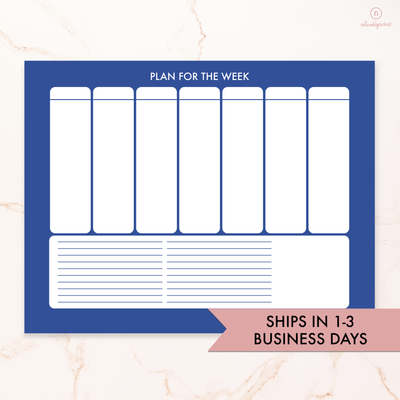 Blue Weekly Planner Notepad - Ships in 1-3 Business Days | Noticeably Noted