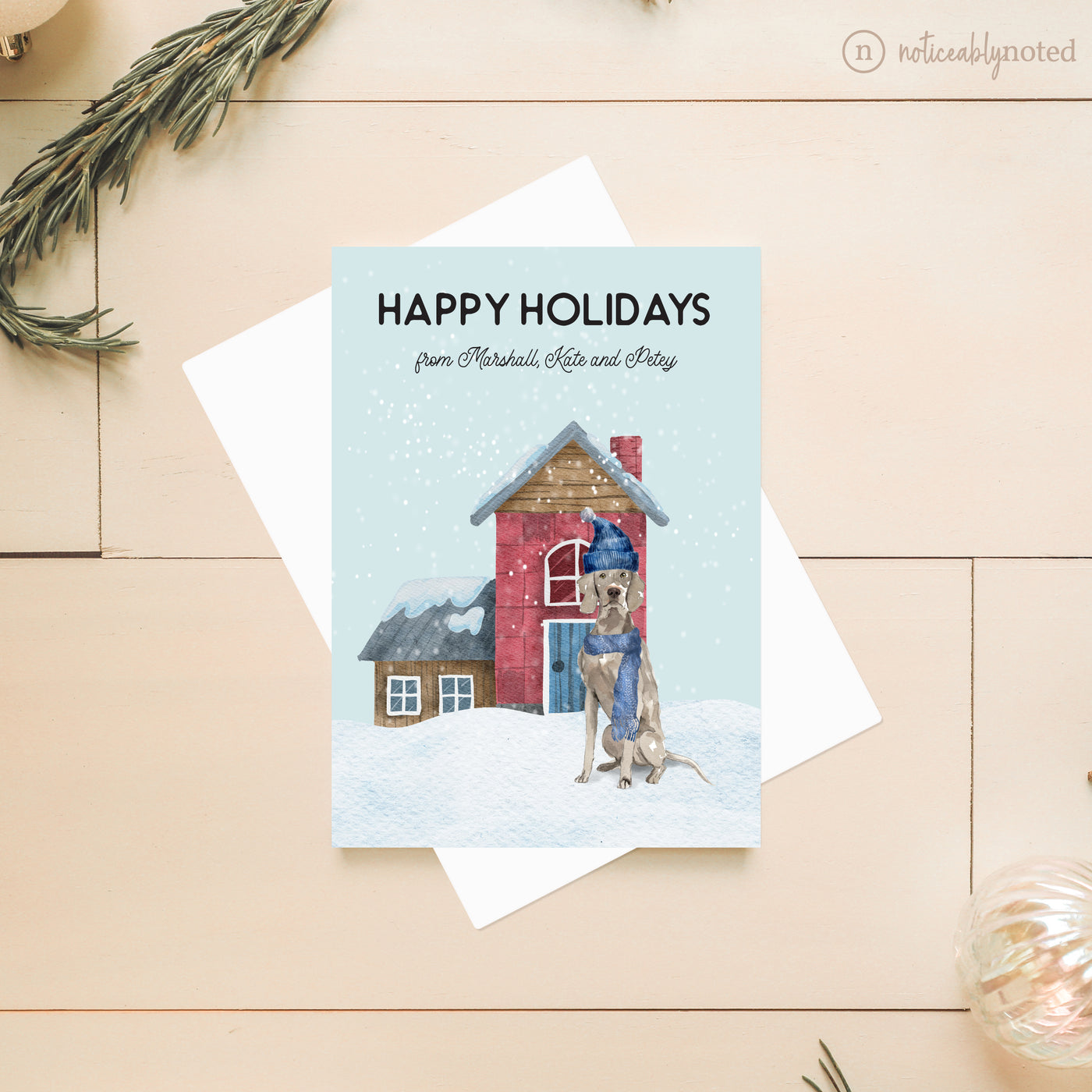 Weimaraner Holiday Card | Noticeably Noted