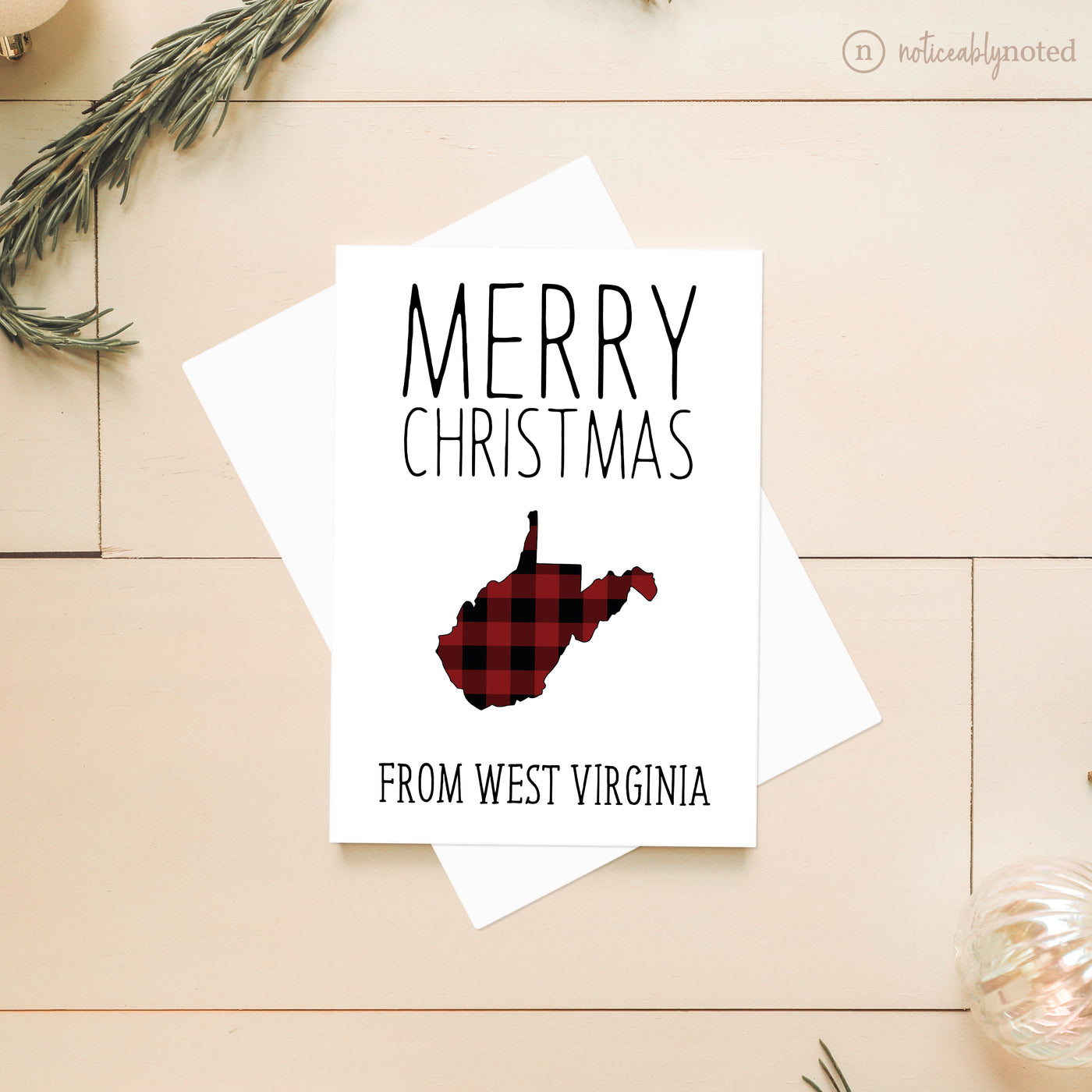West Virginia Holiday Card - Merry Christmas | Noticeably Noted