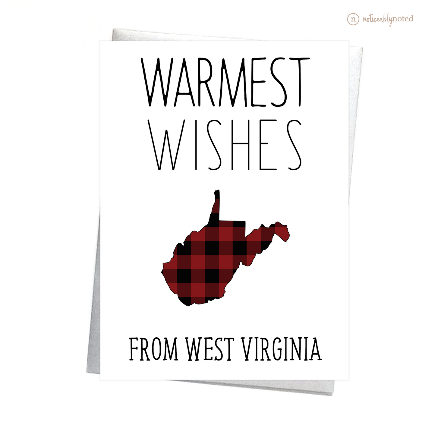 West Virginia Holiday Card - Warmest Wishes | Noticeably Noted