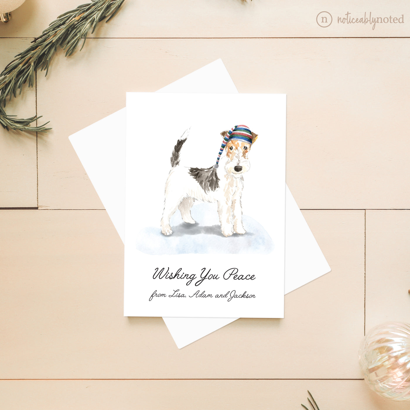 Wire Haired Fox Terrier Holiday Greeting Cards | Noticeably Noted