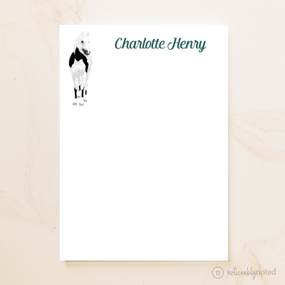 White Tobiano Horse Notepad (#32)