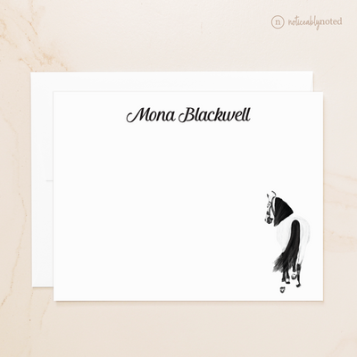 White Horse with Black Mane Flat Cards (#26)