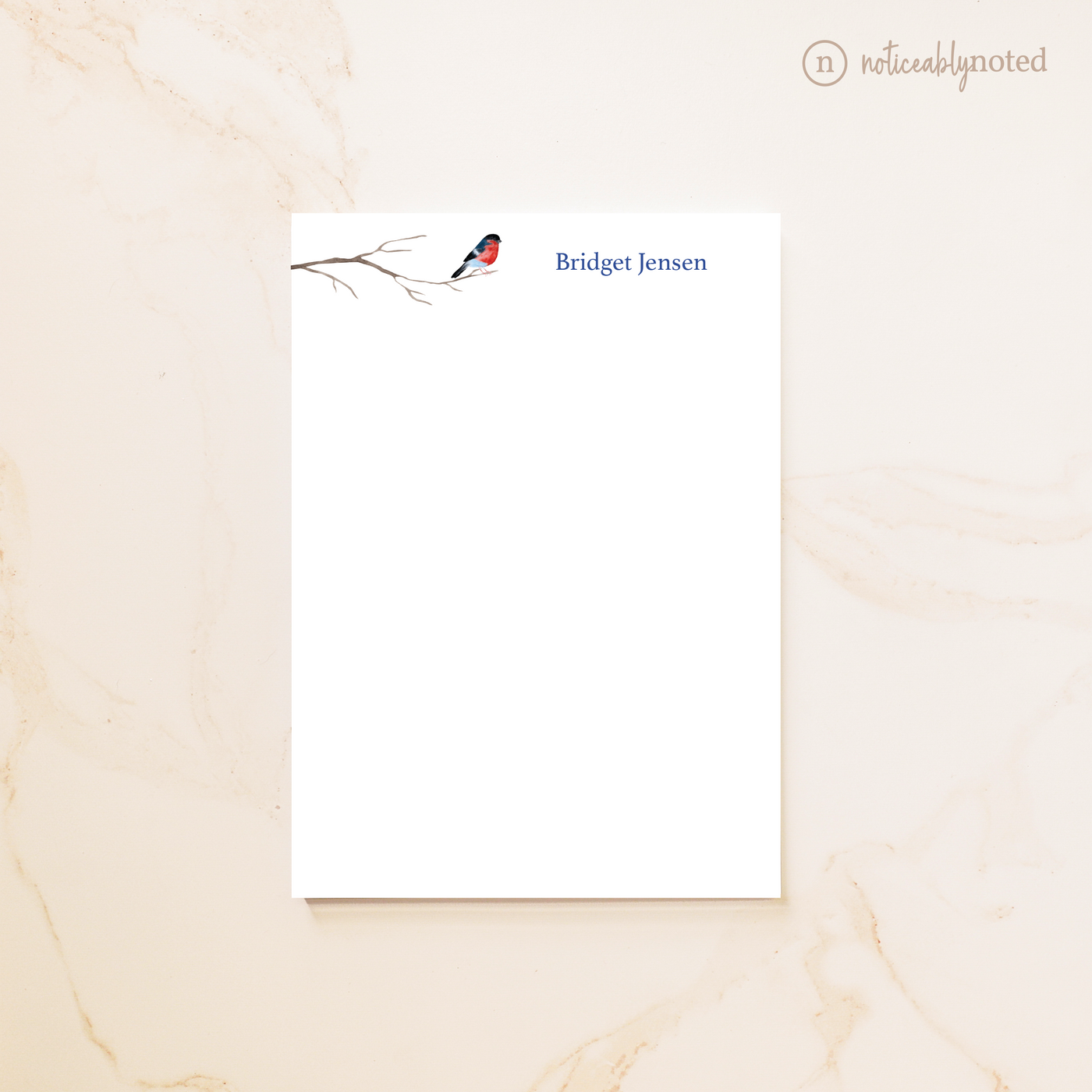 Winter Bird Personalized Notepad