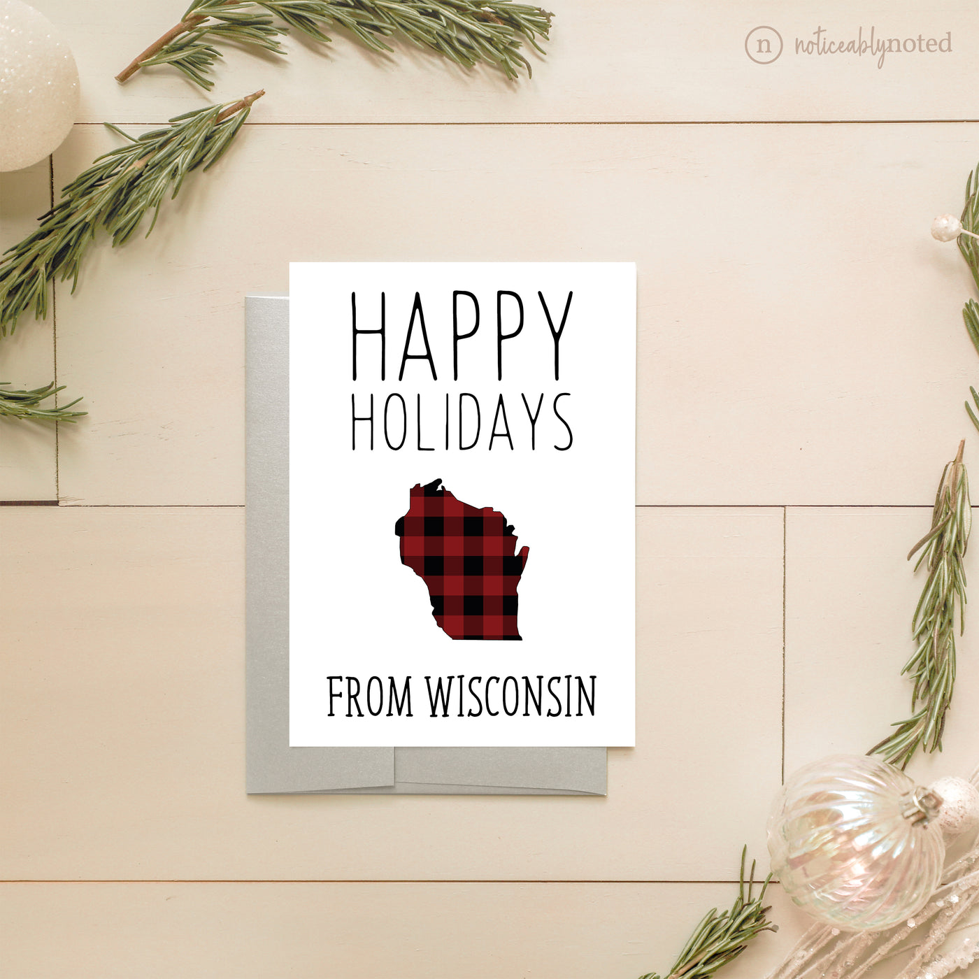 Wisconsin Holiday Card - Happy Holidays | Noticeably Noted