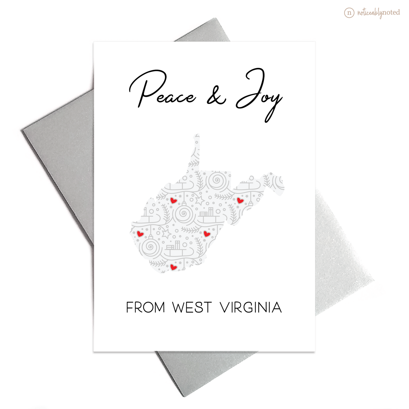 West Virginia Christmas Card - Peace & Joy | Noticeably Noted