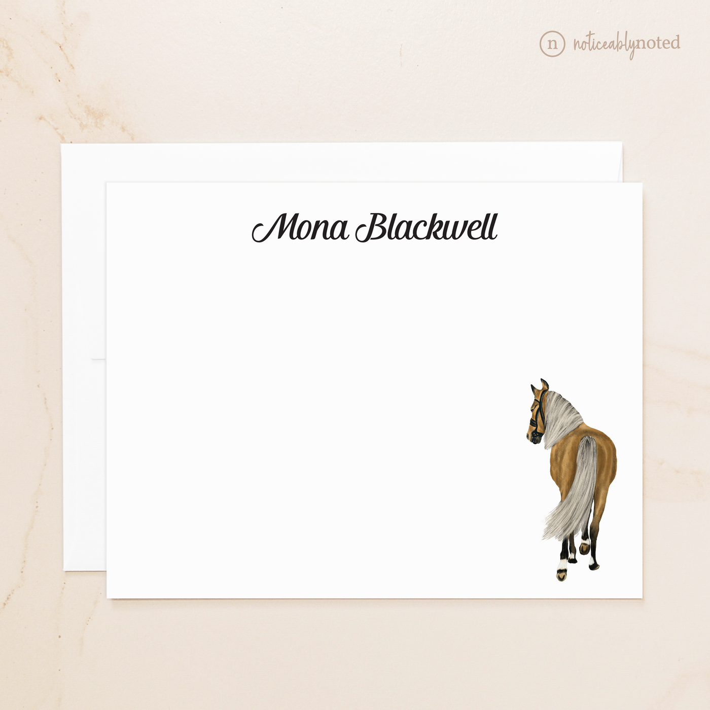 Yellow Dun Horse Flat Cards (#31)